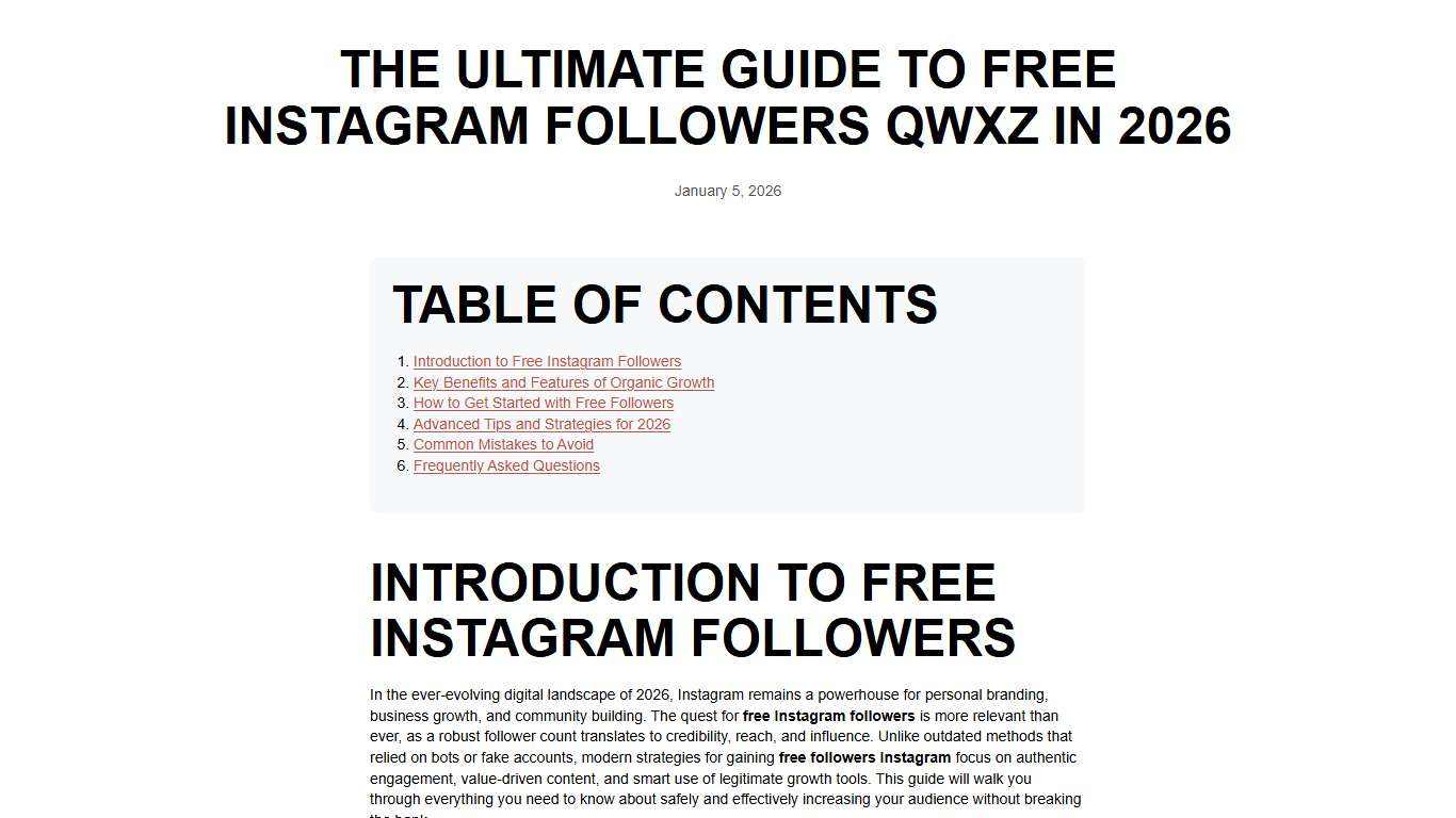 The Ultimate Guide to Free Instagram Followers QWXZ in 2026 – heritage.swarajyamag.com