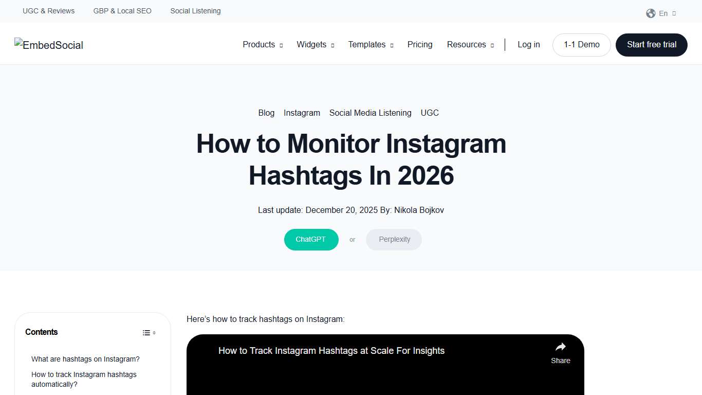 How to Monitor Instagram Hashtags In 2026 - EmbedSocial